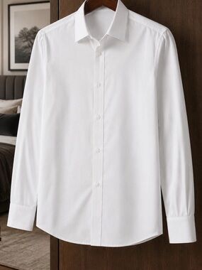 EUC Dior Mens White Dress Shirt Sz 37 US 14.5 French Cuffs Made Italy